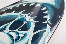 WHITE SHARK Custom Longboard
design, illustration
printed on vinyl polimeric, 
laminated
"Speedwing 42"
blank longboard deck 
by Airflow Skateboards